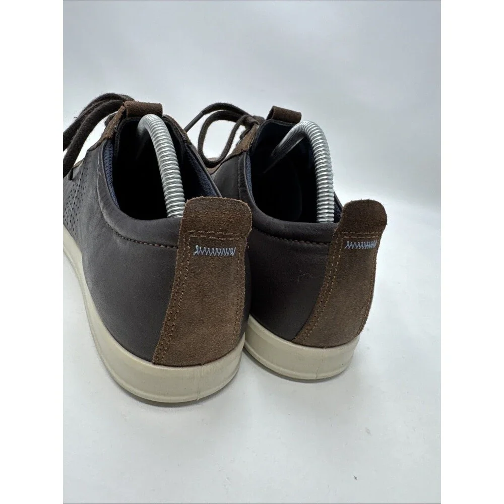 ECCO Men's Collin 2.0 Casual Lace Up Sneaker, Size 10 Leather Coffee Color.